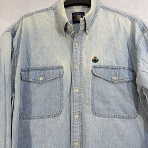Vintage Salty Dog Light Wash Denim Long Sleeve Button Up L Men's County Casual